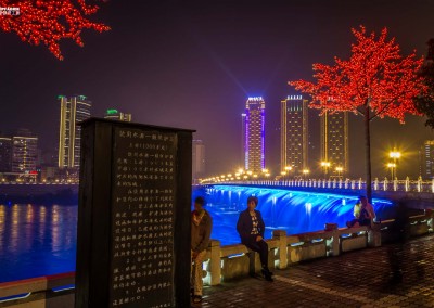 LED River Skyline Hyperlapse of Mianyang in Sichuan Province China