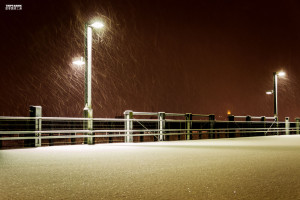 Winter City Parking Snow Bielefeld Germany Laterns Sparrenburg schneefall Night