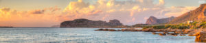 Coastline Sunset on Falasarna Beach West Crete Island Greece
