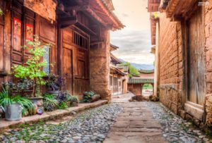 The ancient old town of Shaxi at the old tea horse trail in Yunnan Province, China
